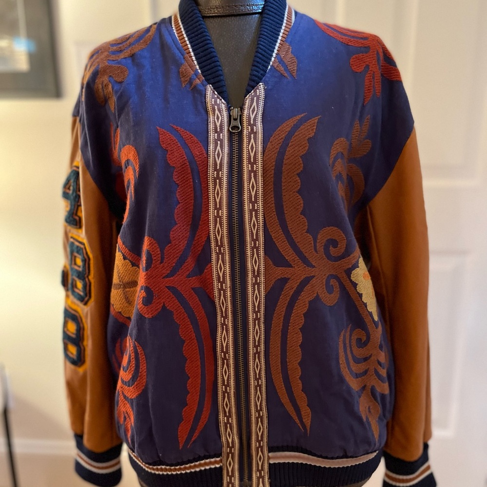 Free People Multicolor Bomber Jacket